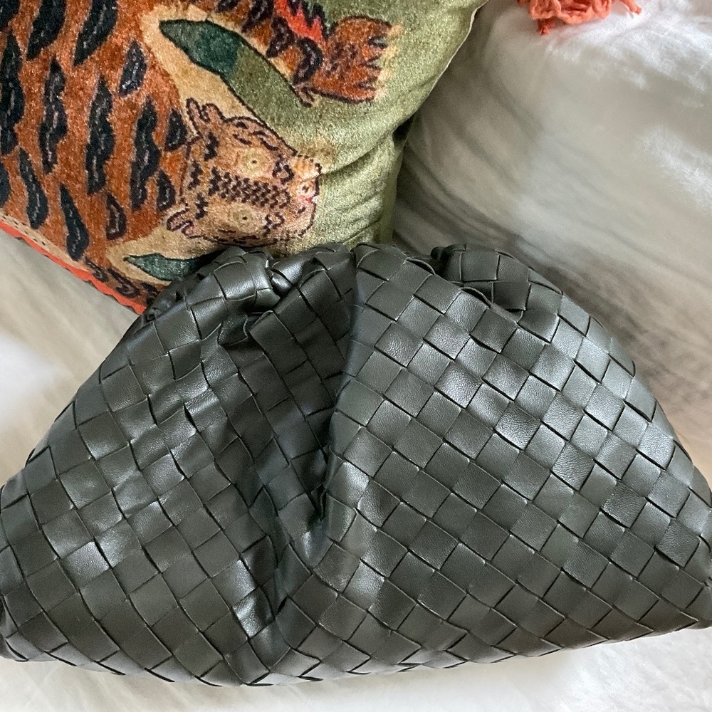 Bottega Venetta Large Pouch- Dark Green